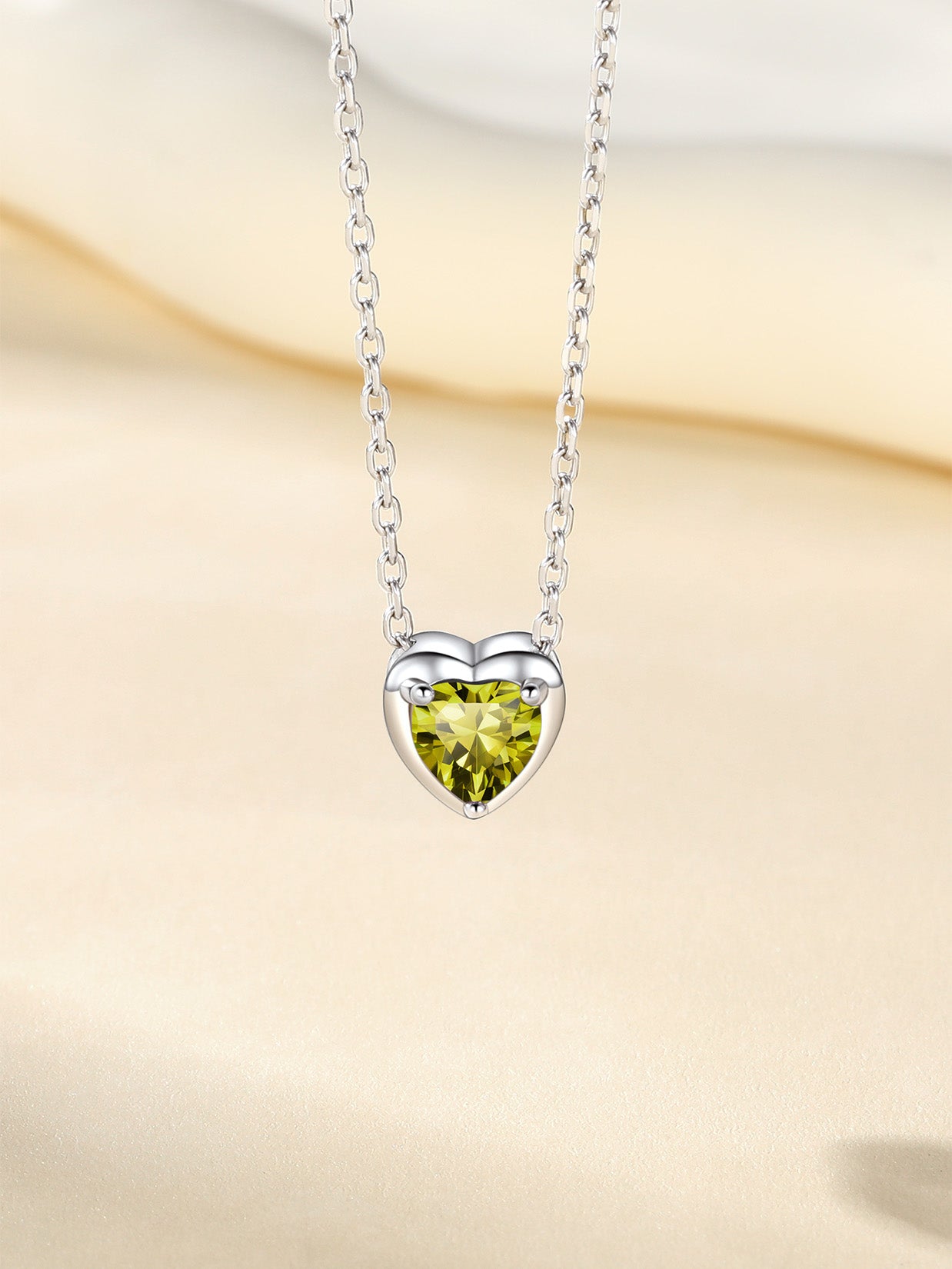 Women 925 Sterling Silver Birthstone Love Heart Necklace, Birthday Valentines Gift