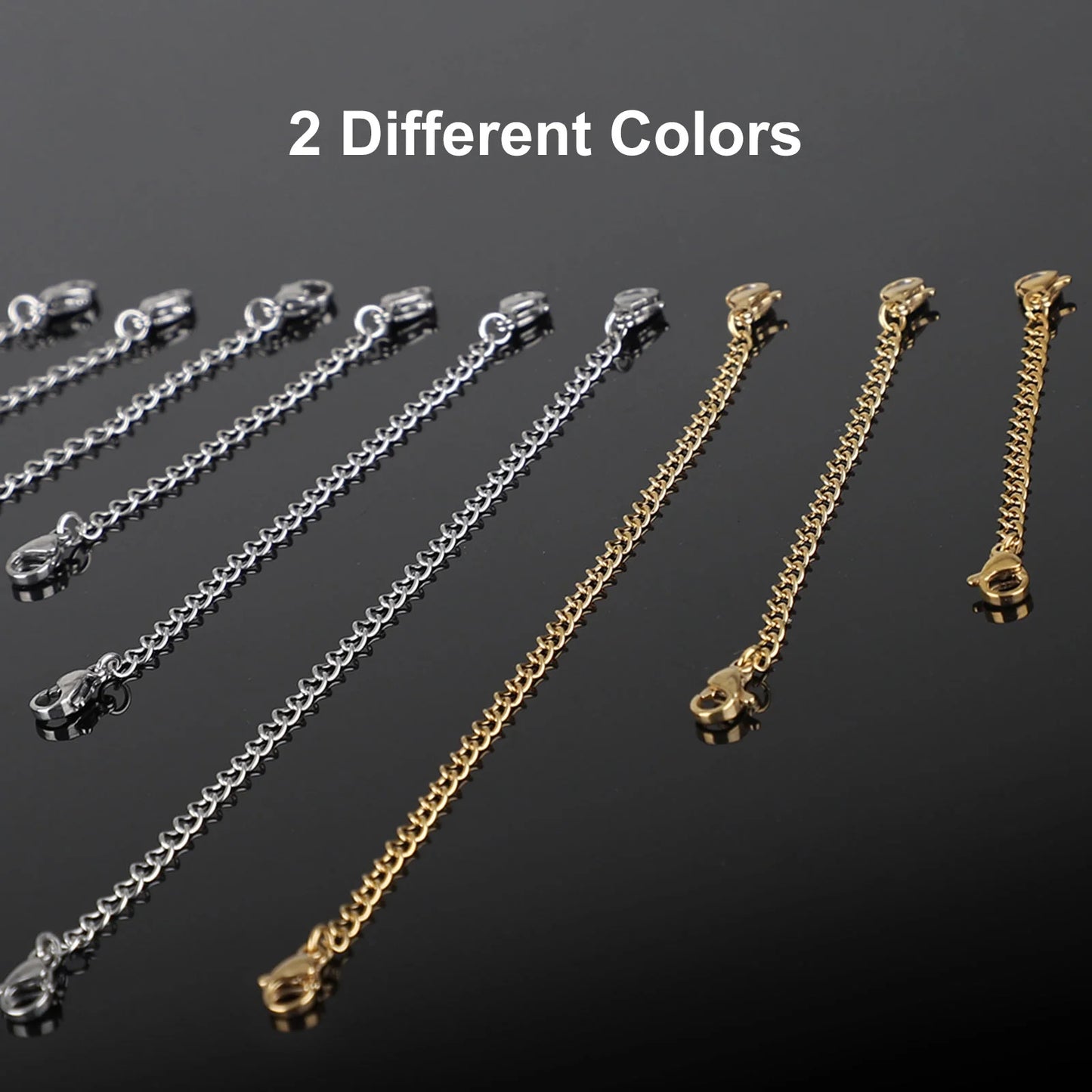 12Pcs Stainless Steel Bracelet Necklace Extender Set, Lobster Clasps Closures Bracelet Extenders