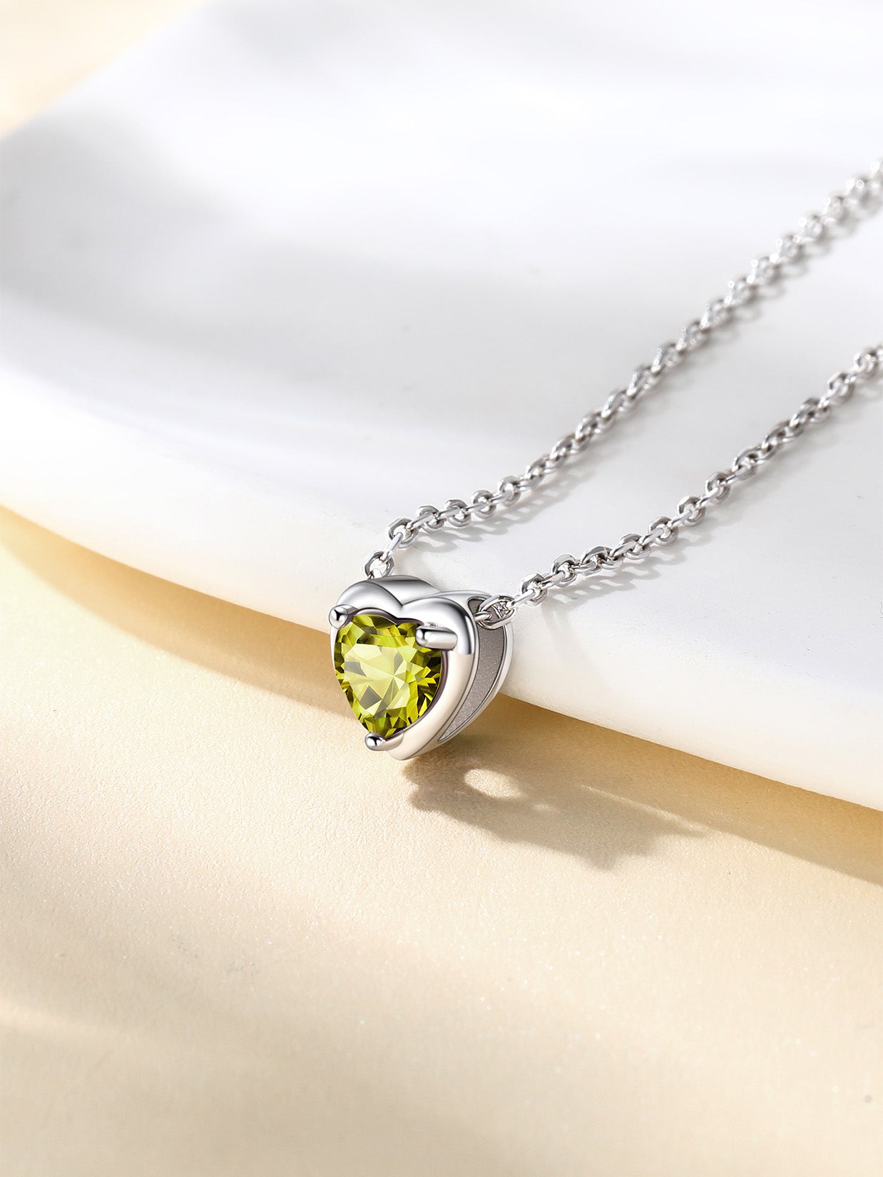 Women 925 Sterling Silver Birthstone Love Heart Necklace, Birthday Valentines Gift