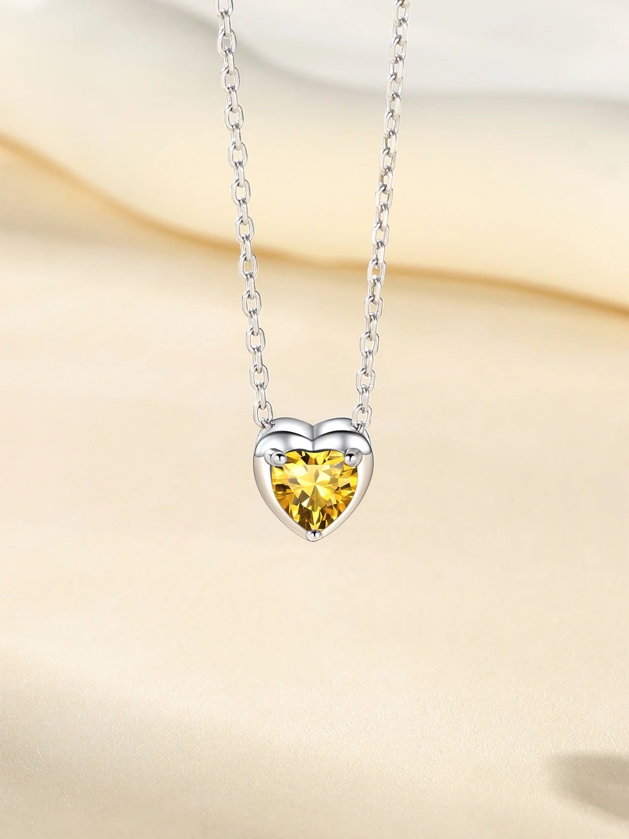 Women 925 Sterling Silver Birthstone Love Heart Necklace, Birthday Valentines Gift