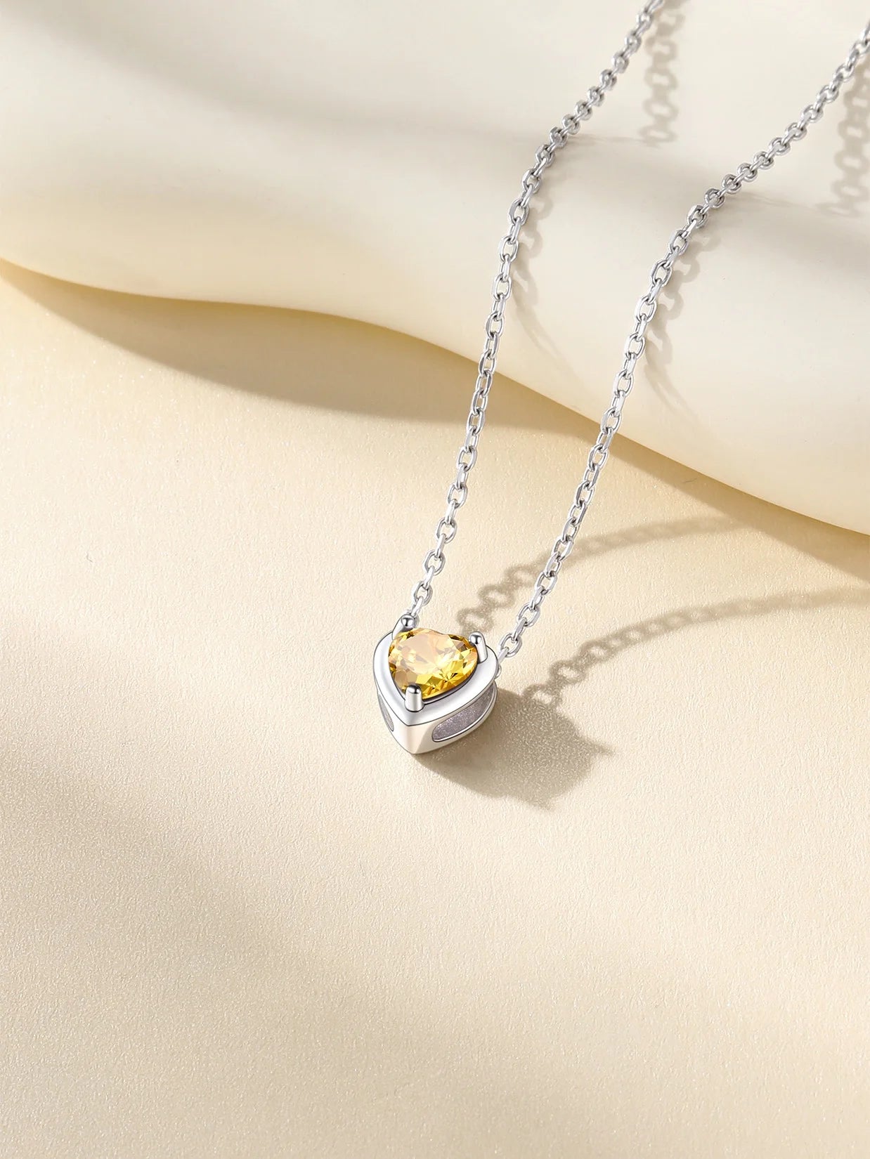 Women 925 Sterling Silver Birthstone Love Heart Necklace, Birthday Valentines Gift