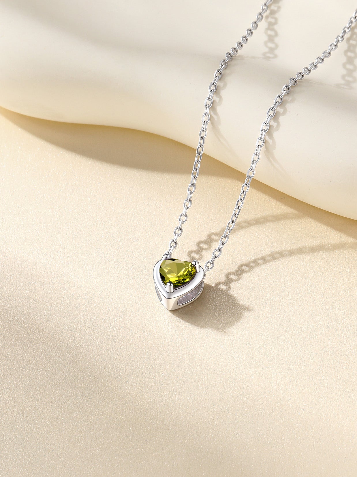 Women 925 Sterling Silver Birthstone Love Heart Necklace, Birthday Valentines Gift