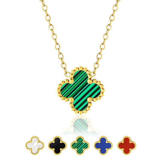 Blue Flower Pendant Necklace in Yellow Gold Plated